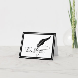 Custom quill pen thank you card