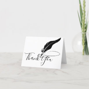 Custom quill pen  thank you card