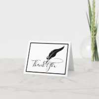 Custom quill pen thank you card