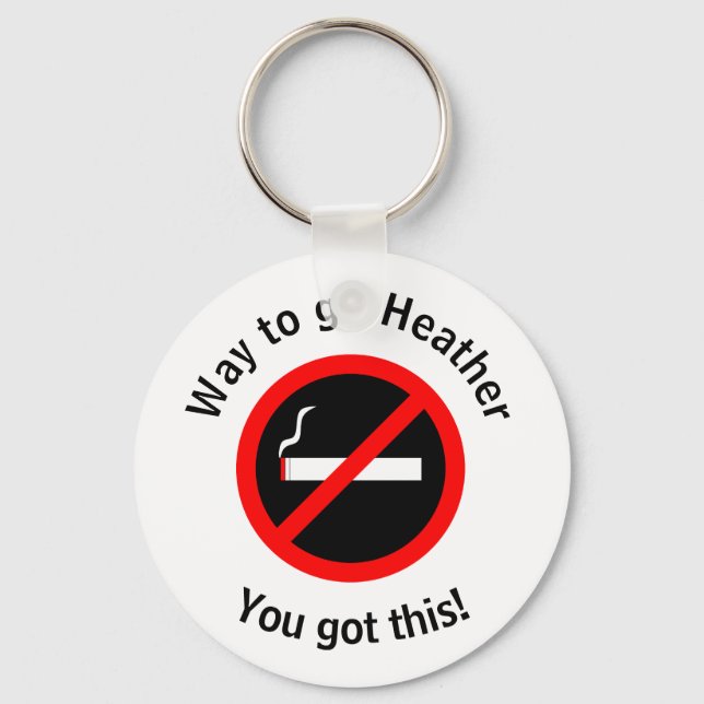 Custom Quit Smoking Congratulations Key Ring (Front)