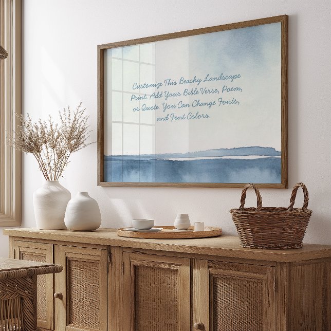 Custom Quote Add Your Event Detail Blue Watercolor Poster (Creator Uploaded)