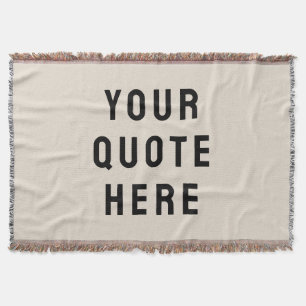 Custom Quote Banner Personalised Your Quote Wall Throw Blanket