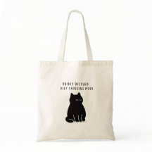Custom Quote Black Cat Deep Thinking Mode