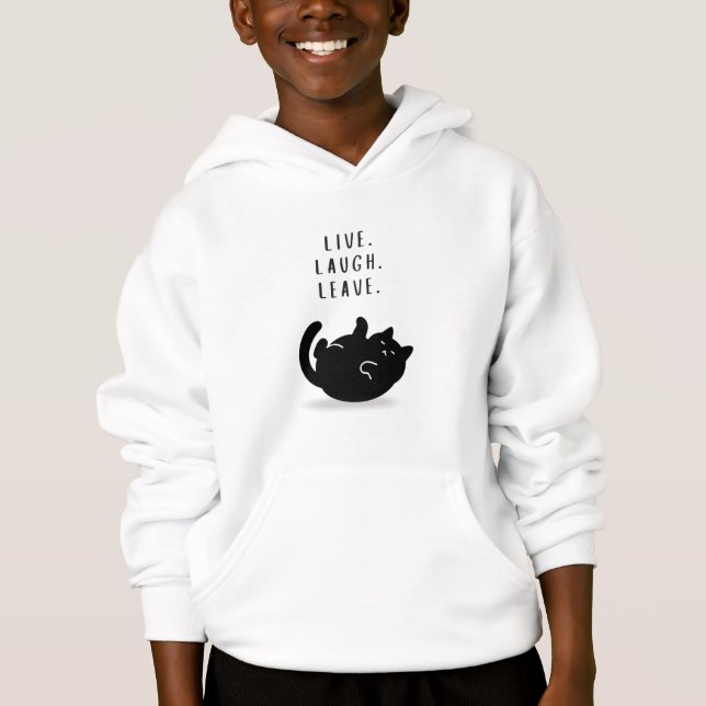 Custom Quote Black Cat Live Laugh Leave Boys (Front)