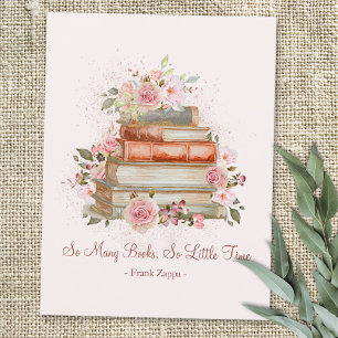 Custom Quote Books and Vintage Pink Roses Postcard