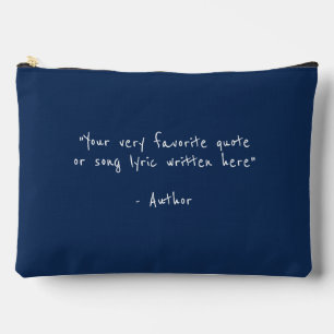 Custom quote - create your own navy blue accessory pouch