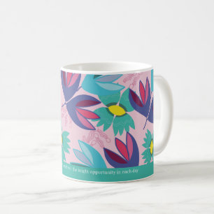 custom quote floral green modern crocus feminine   coffee mug