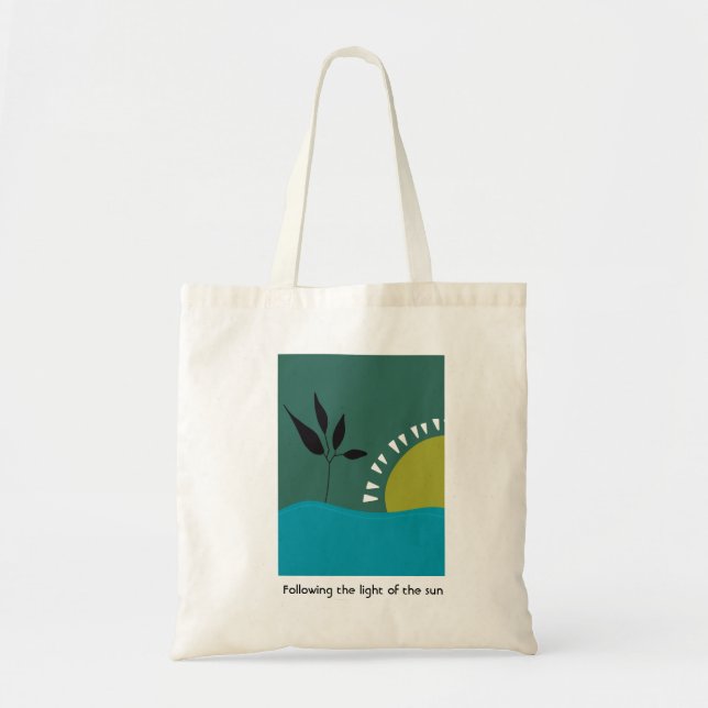 custom quote green landscape cute graphic tote bag (Front)