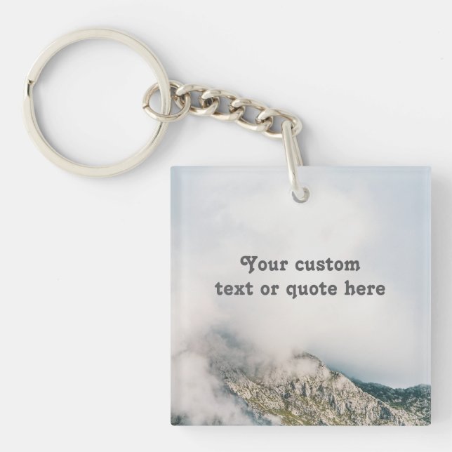 Custom Quote / Personalised mountain Key Ring (Front)