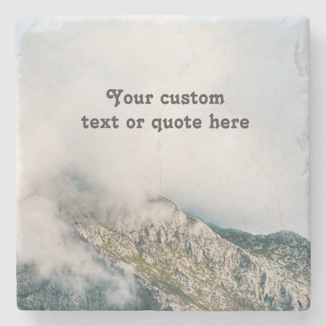 Custom Quote / Personalised mountain Stone Coaster (Front)