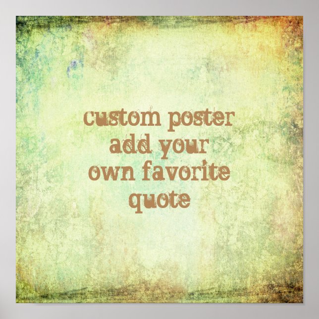 custom quote poster add your text to personalise (Front)