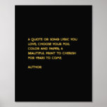 Custom Quote Print Gold Foil Quote Wall Art<br><div class="desc">Add your custom quote,  song lyrics or poem to create a personalised,  beautiful foil print.</div>