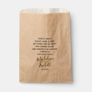 Custom Quote Text Wedding Love is Sweet Treat Favour Bag