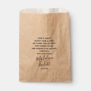 Custom Quote Text Wedding Love is Sweet Treat Favour Bag