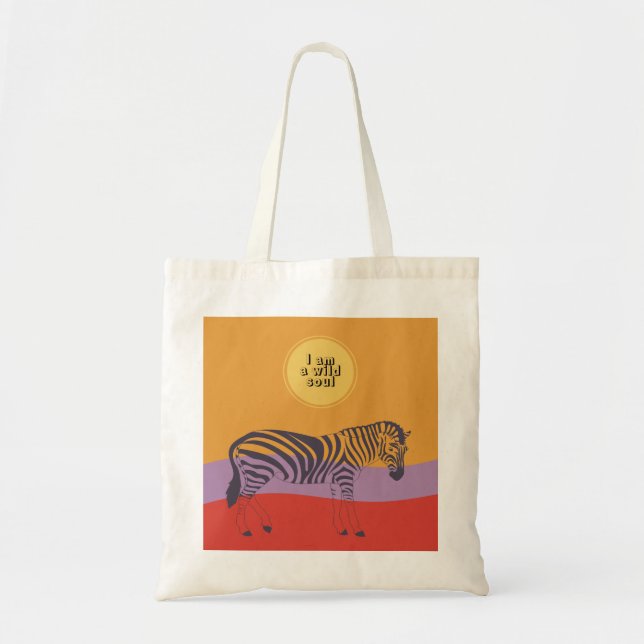 Custom quote zebra safari modern soul Tote Bag (Front)