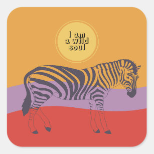 Custom quote zebra safari modern wild soul sticker