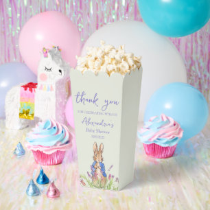 Custom rabbit in blue jacket favour box