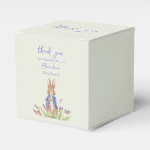 Custom rabbit in blue jacket favour box