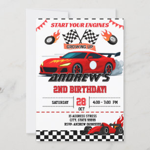 Custom Race Car birthday party Invitation
