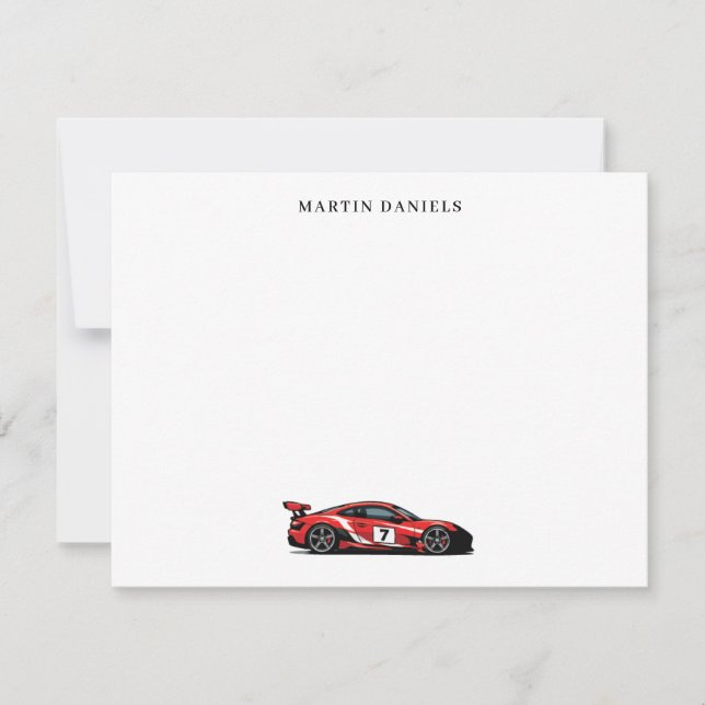 Custom Race Car Note Card (Front)