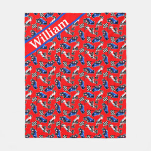 Custom Racecar Fleece Blanket