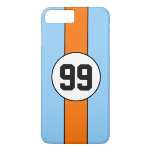 Custom Racing Blue and Orange iPhone 7 Plus case