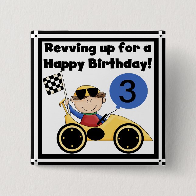 Custom Racing Car Birthday Button (Front)