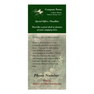 Custom Rack Card, Green Design (Spa, Health, Hair Card