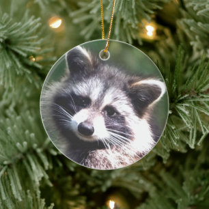Custom Racoon Photo Ceramic Ornament
