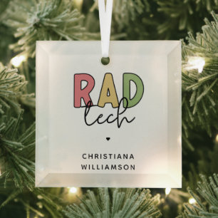 Custom Rad Tech Radiologic Technologist Radiology Glass Tree Decoration