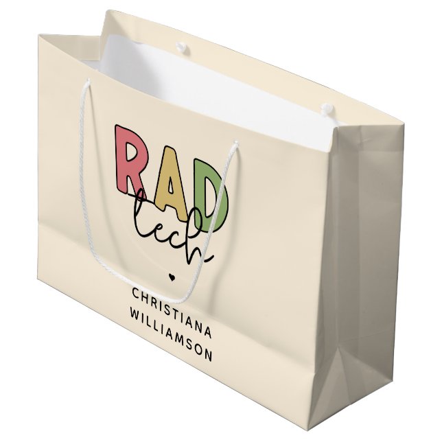 Custom Rad Tech Radiologic Technologist Radiology Large Gift Bag (Front Angled)