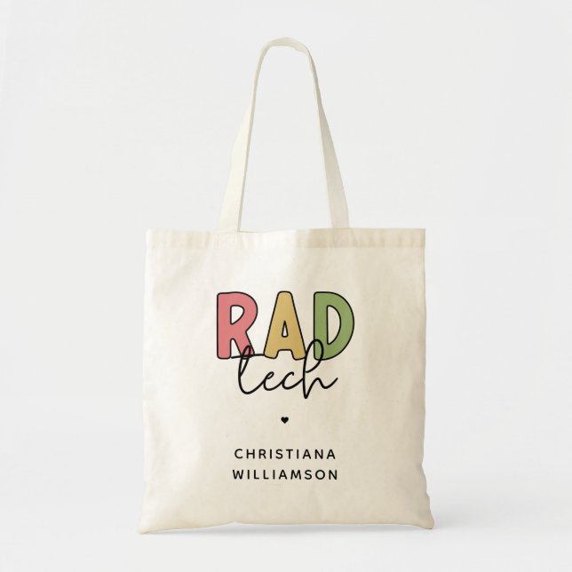 Custom Rad Tech Radiologic Technologist Radiology Tote Bag (Front)