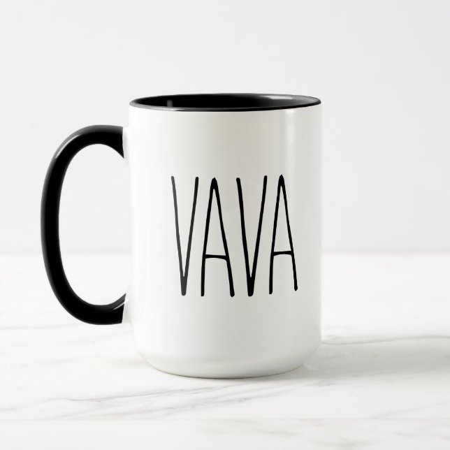 Custom RAE DUNN inspired VAVA Coffee Mug (Left)