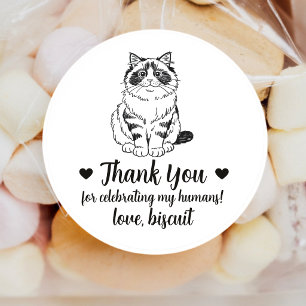 Custom Ragdoll Cat Wedding Favour Stickers