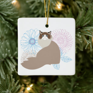 Custom Ragdoll Pet's First Christmas Ornament