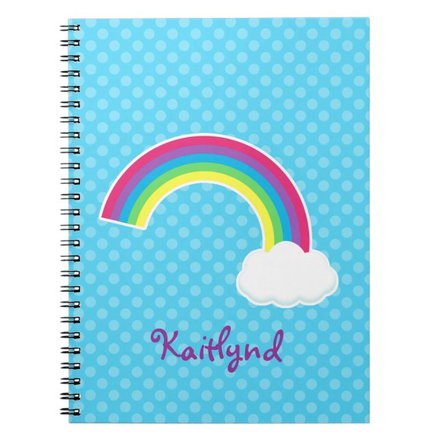 Custom Rainbow and Cloud Notebook (Front)