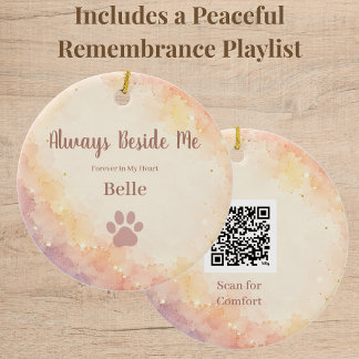 Custom Rainbow Bridge Pet Ornament with QR Code
