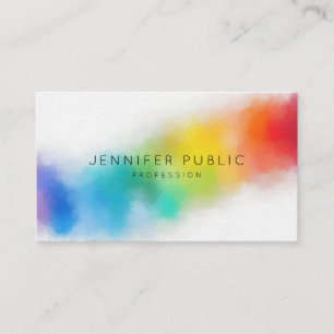 Custom Rainbow Colours Modern Colourful Abstract A Business Card