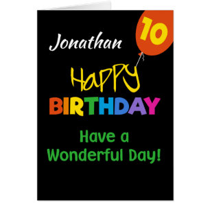 Custom Rainbow Colours on Black 10th Birthday