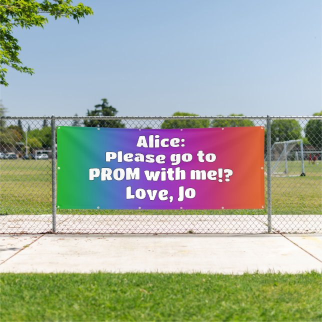 Custom Rainbow Colours Prom Banner (Insitu)