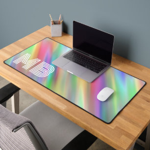 Custom Rainbow Colours Striped Tie Dye Art Pattern Desk Mat