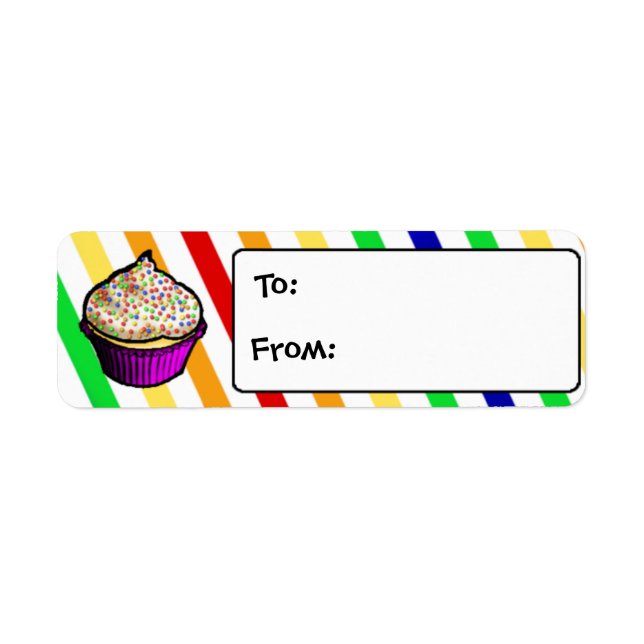 Custom Rainbow Cupcake Gift Tags (Front)
