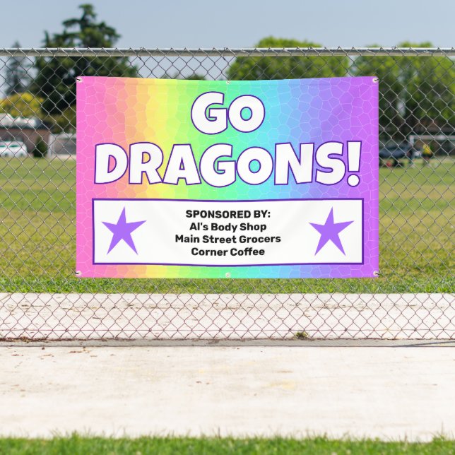 Custom Rainbow Dragons Banner (Insitu)