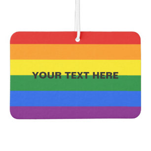 Custom rainbow flag car air freshener