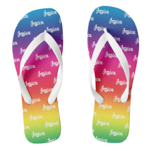 Custom Rainbow Flip Flops