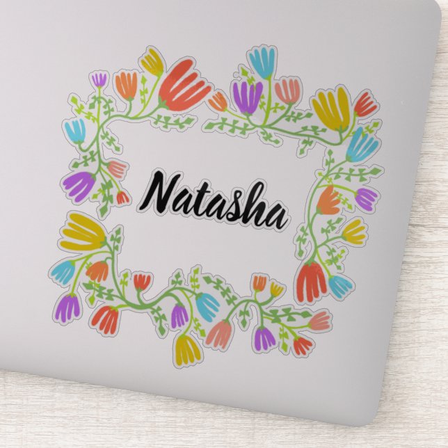 CUSTOM  Rainbow FLoral Sticker (Detail)