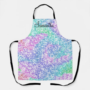 Custom Rainbow Glitter Monogram Apron