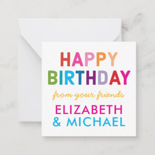 Custom Rainbow HAPPY BIRTHDAY Gift Enclosure Card