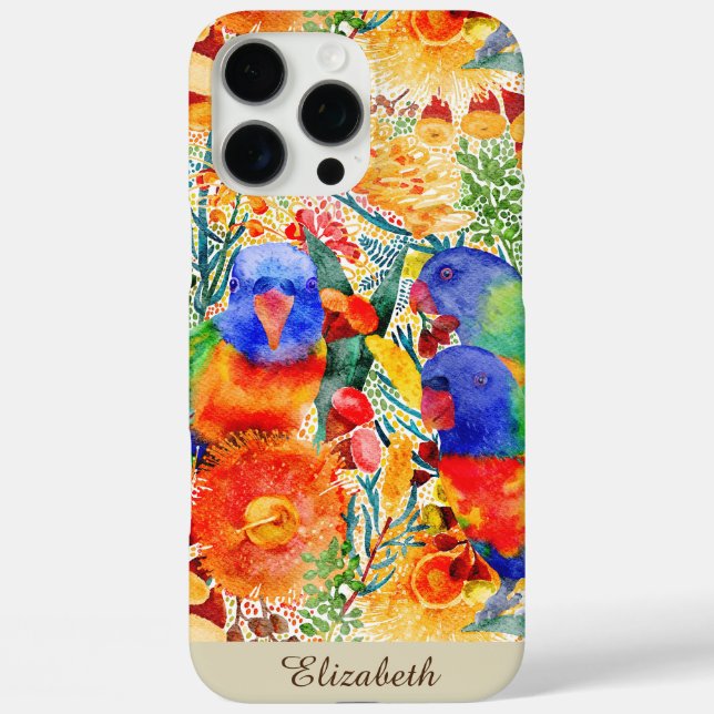 Custom Rainbow Lorikeet Garden  Case-Mate iPhone Case (Back)