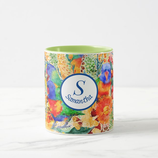 Custom Rainbow Lorikeet Garden Mug (Center)